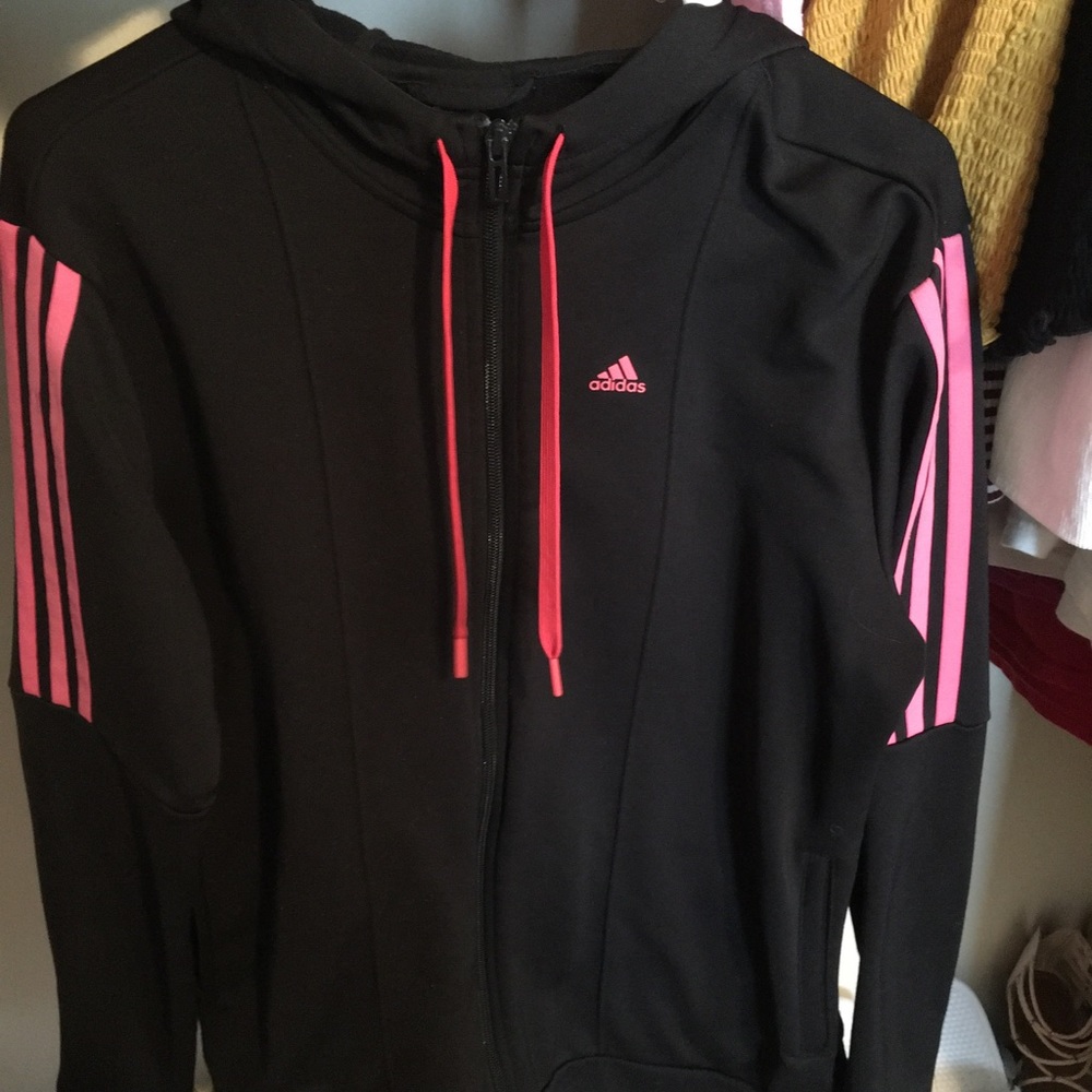 Black and pink women’s adidas jacket